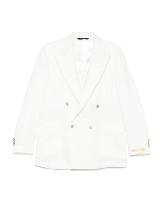 Briglia 1949 White Double-Breasted Blazer