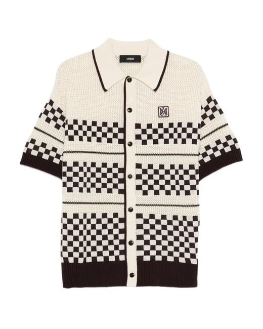 Camisa Checkered Con Parche Del Logo Amiri de hombre de color Natural