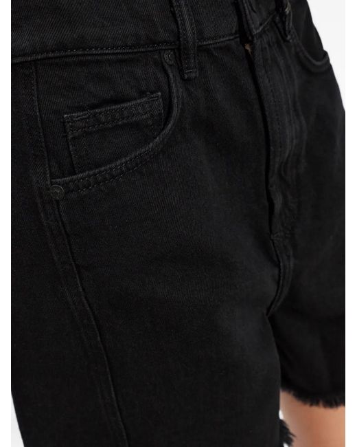 AllSaints Black Frankie Raw-Cut Shorts