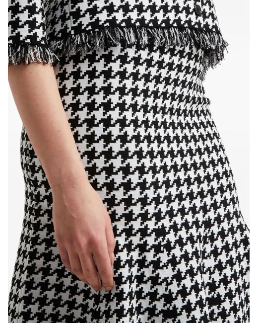 Alexander McQueen Midi-Rok Met Pied-De-Poule Print in het White