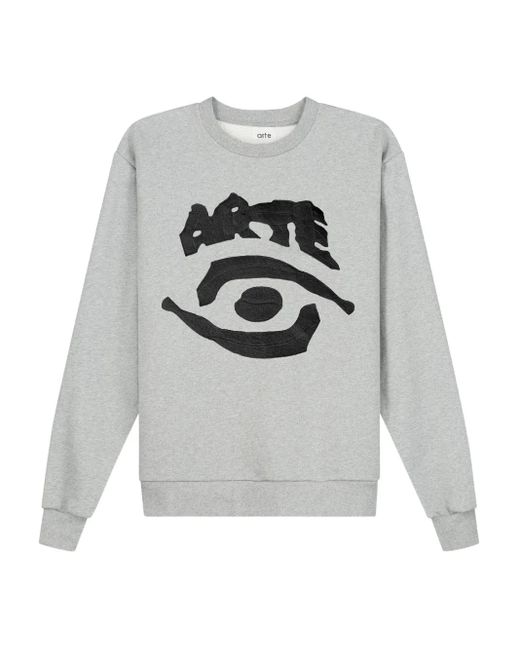 メンズ Arte' アイプリント スウェットシャツ Gray