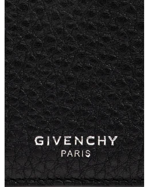 Givenchy Black Zip Leather Card Holder for men