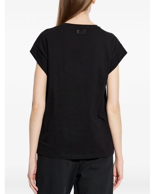 EA7 Black Crew Neck Top