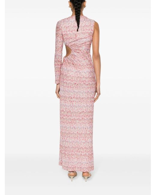 Missoni Maxi-jurk Met Zigzag Patroon in het Pink