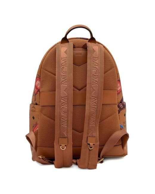 MCM Orange Stark Rabot-Graphic Backpack for men