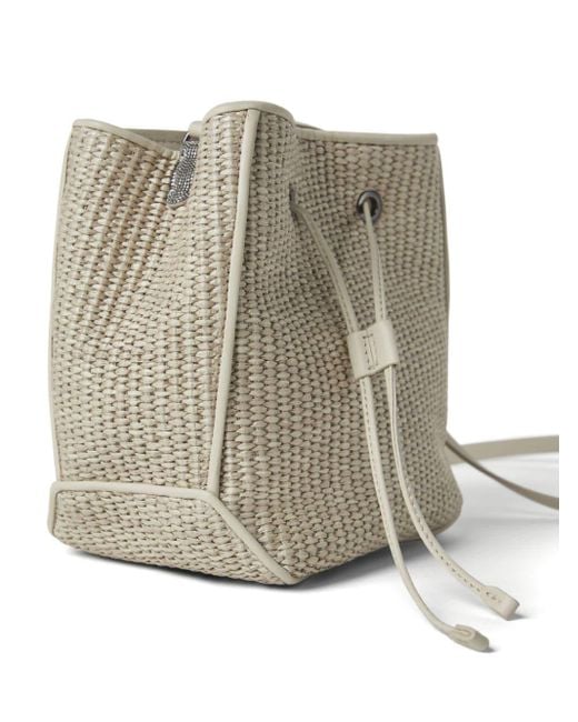 Brunello Cucinelli Natural Straw Bucket Bag