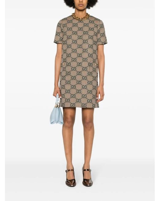 ワンピース GUCCI WOOL MINI DRESS Maxi GG wool minidress in beige - Gucci | Mytheresa