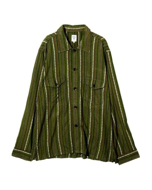 South2 West8 Gestreept Overhemd Met Zak in het Green voor heren