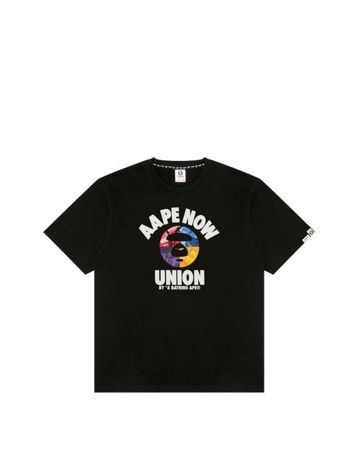 Aape By A Bathing Ape Black Graphic-Print T-Shirt for men