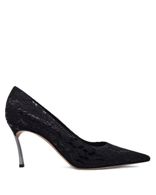 Casadei Blue Lace Pointed-Toe Pumps