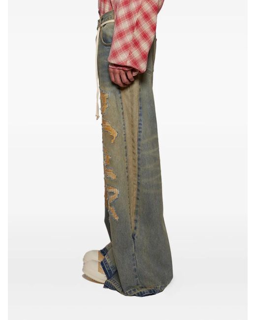 RRR123 Weite Jeans im Layering-Look in Gray für Herren