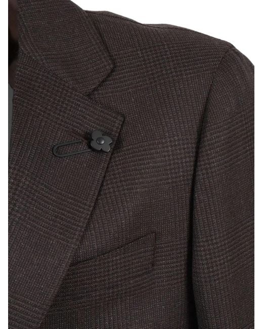 Lardini Black Checked Single-Breasted Suit for men
