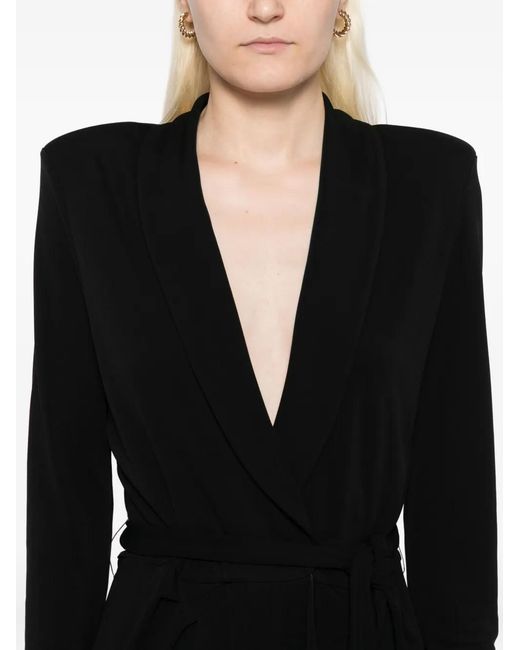 Tom Ford Black Long-Sleeves Wrap Dress