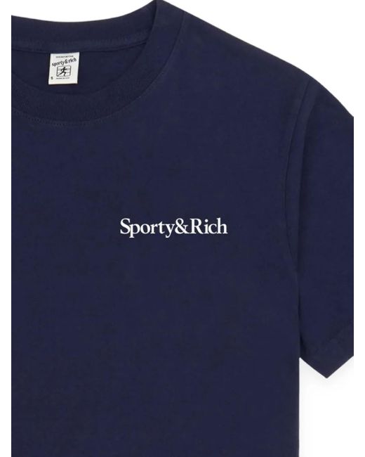 Sporty & Rich Blue Cotton T-Shirt