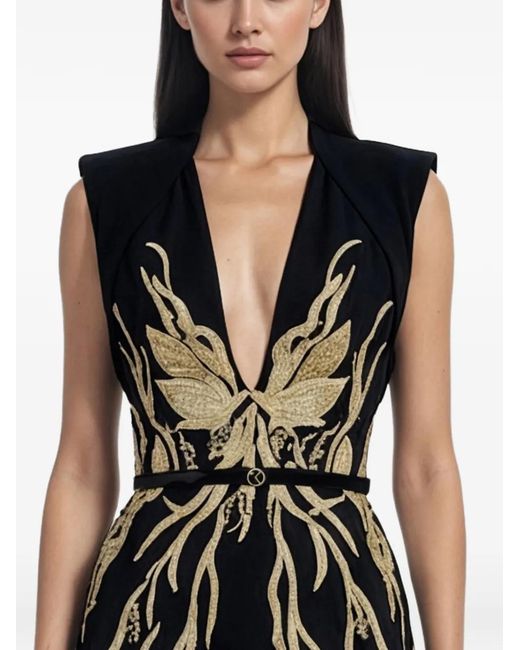 Saiid Kobeisy Black Embellished Maxi Dress