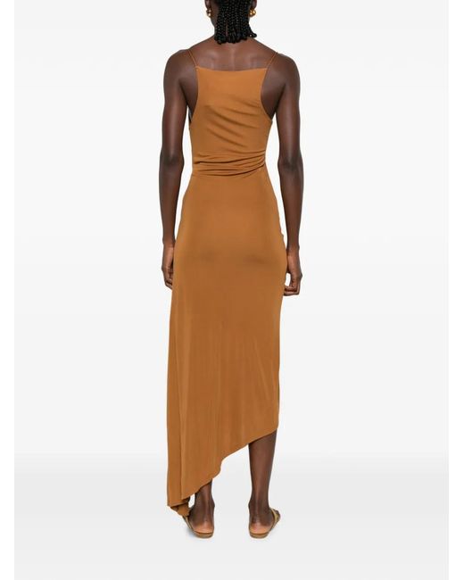 Christopher Esber Brown Boat-Neck Dress