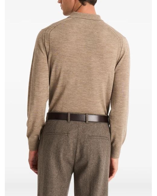 Pringle of Scotland Natural Button Polo-Collar Sweater for men
