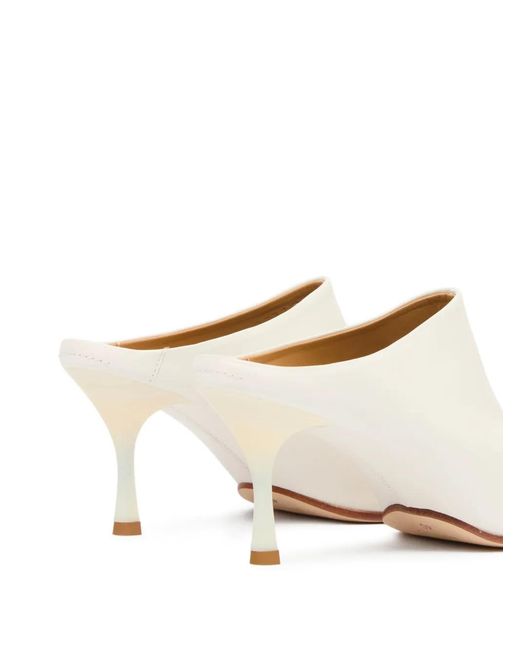 MM6 by Maison Margiela White Ballerina Mules