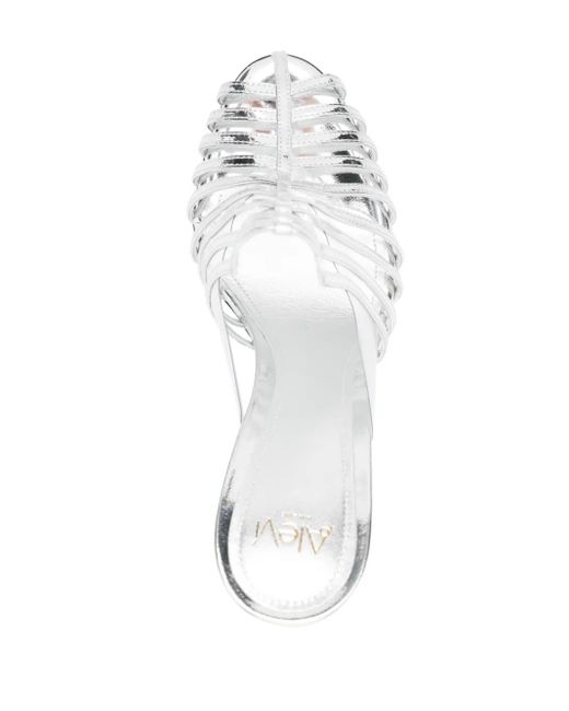 ALEVI White Alessandrea Strappy Mules