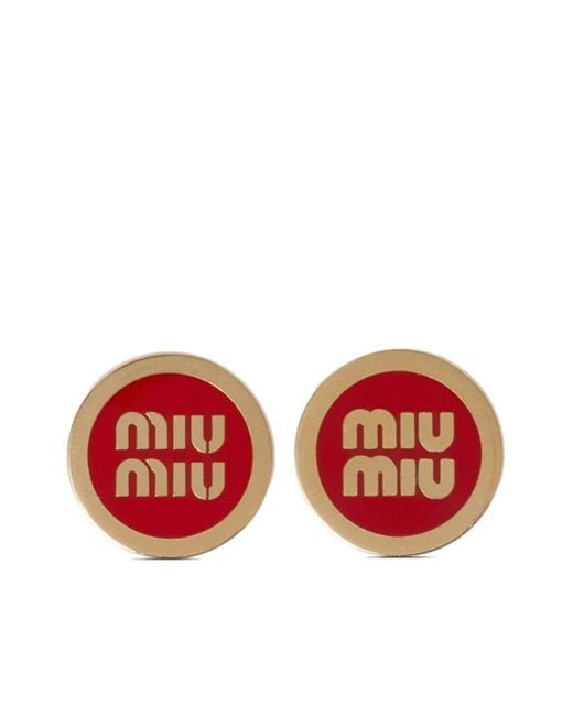 Miu Miu ロゴ ピアス Red