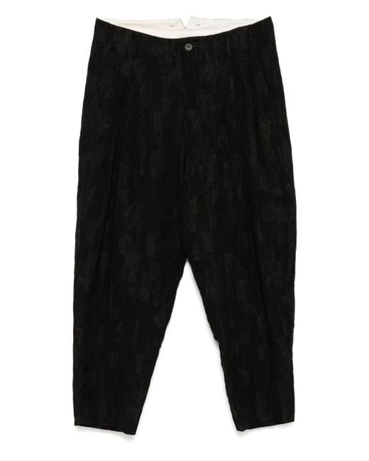 メンズ CALMLENCE スリータック テーパードパンツ Black