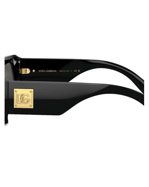 Dolce & Gabbana Black Rectangle-Frame Sunglasses