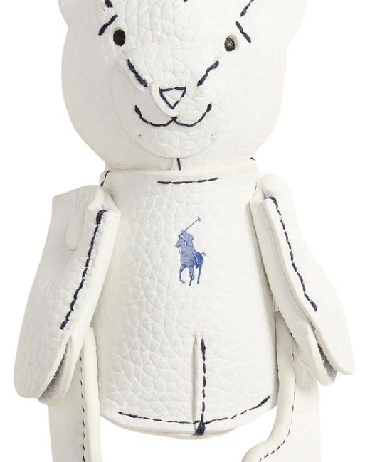 Polo Ralph Lauren White Polo Bear Leather Bag Charm