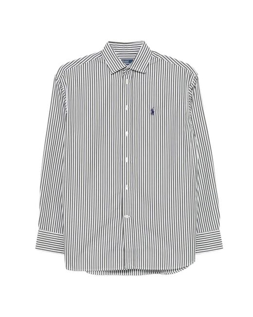 Polo Ralph Lauren Gray Striped Long-Sleeves Shirt