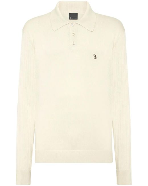 Billionaire Natural Logo-Plaque Polo Shirt for men