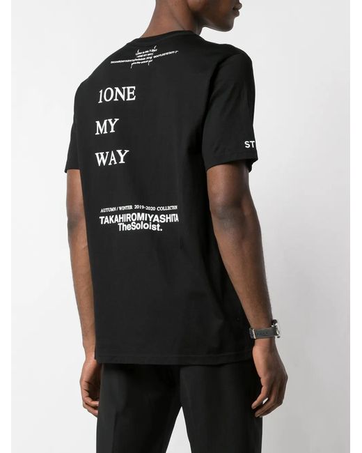 TAKAHIROMIYASHITA The Soloist Black Logo Print T-Shirt for men