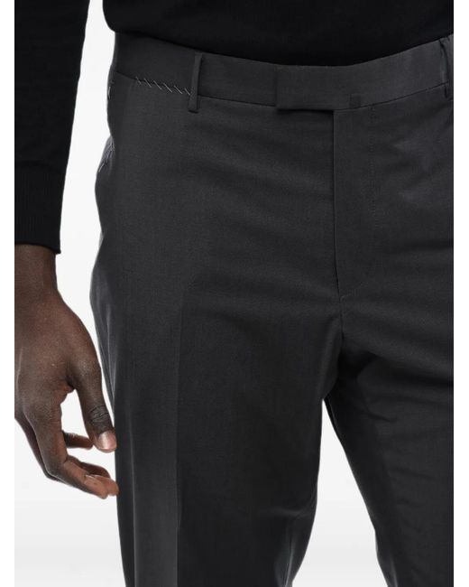 Corneliani Black Exposed-Seam Tailored Trousers for men