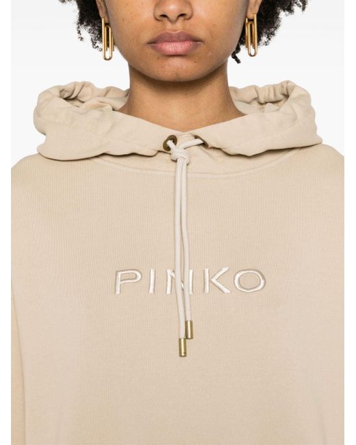 Pinko Natural Skype Logo-embroidered Hoodie