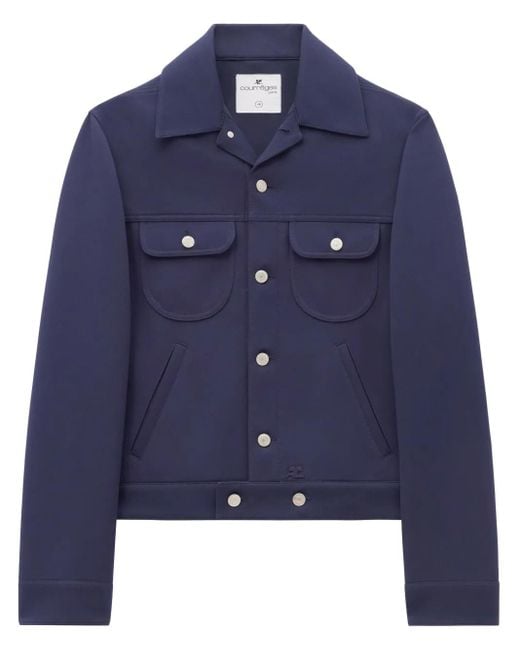 Courreges Blue Button-Up Jacket for men