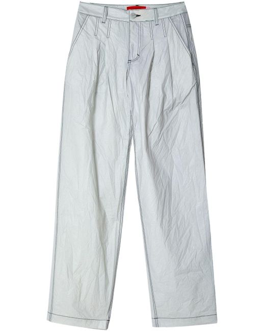 Eckhaus Latta Blue High-shine Straight-leg Trousers