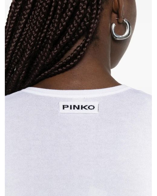 Pinko White Cardigan With Mother-Of-Pearl Buttons