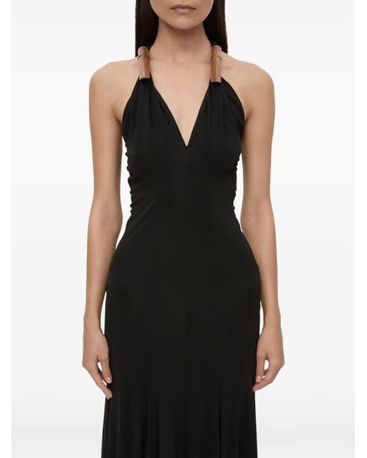 Christopher Esber Black Chime Cocoon V-Neck Dress