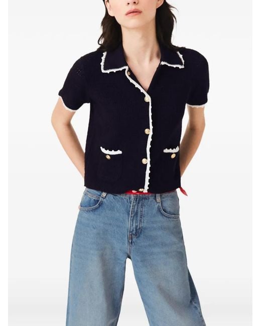 Maje Blue Short-Sleeve Shirt