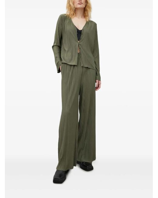 Samsøe & Samsøe Green Buttoned Pleated Top