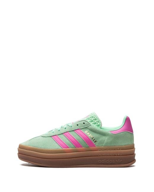 Adidas Green Gazelle Bold "pulse Mint Pink" Sneakers