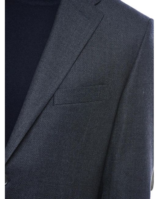 Corneliani Blue Single-Breasted Blazer for men