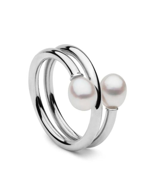 AUTORE MODA Metallic 9Kt Camille Pearl Ring
