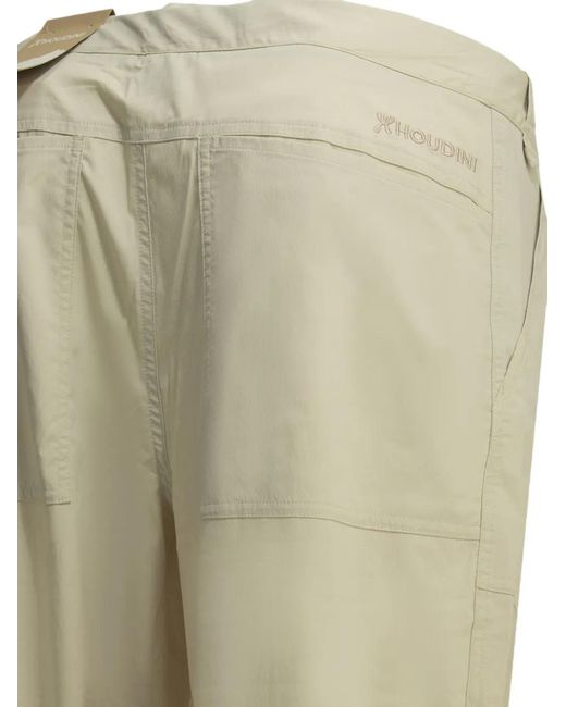 Houdini Sportswear Green Belted Logo-Embroidered Trousers for men