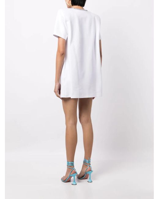 Area White Minikleid Mit Kristallen