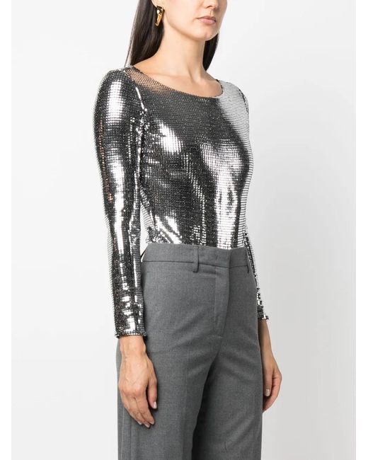 Blanca Vita Black Bromelia Sequin Bodysuit