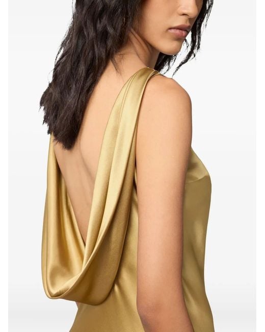 Nina Ricci Metallic Open-Back Midi Dress