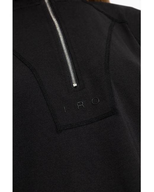 IRO Black Modal Blend Stretch Half-Zip Sweatshirt