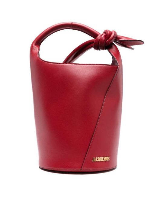 Jacquemus Tourni Leren Bucket-tas in het Red