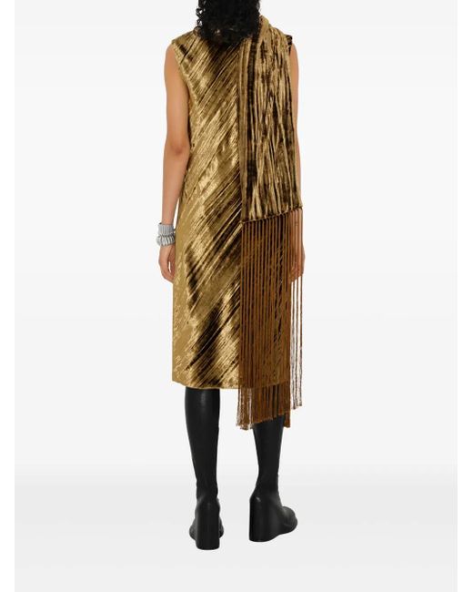 Robe En Velours À Coupe Mi-Longue Burberry en coloris Metallic