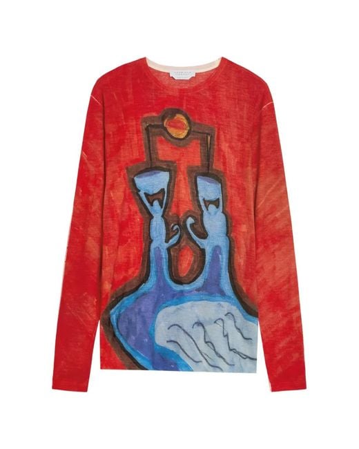 Gabriela Hearst Red Isaro Long-Sleeve T-Shirt