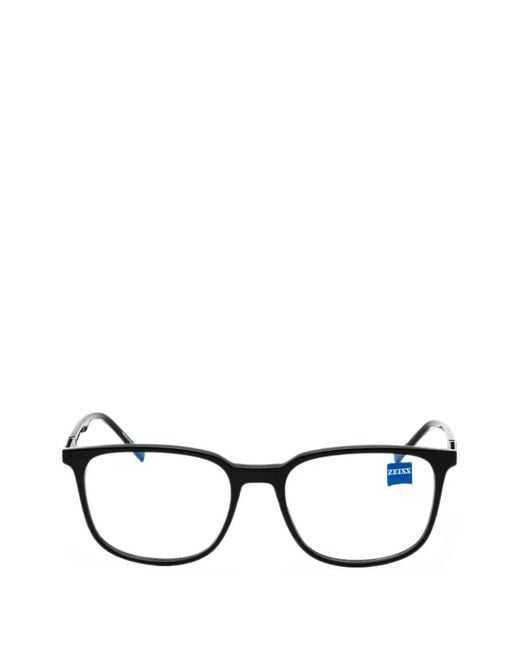 Zeiss Black Rectangle-Frame Glasses for men
